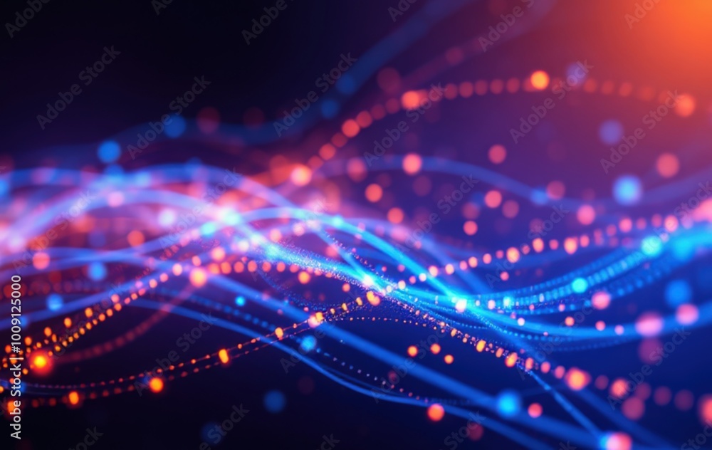 Digital Matrix of Blue and Orange Lights Digital Matrix of Blue and Orange Lights