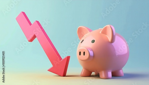 A pink piggy bank with a do...