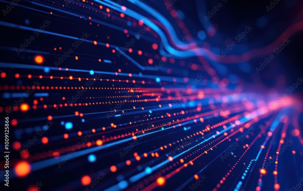 Naklejka premium Tech Data Movement in Abstract Design