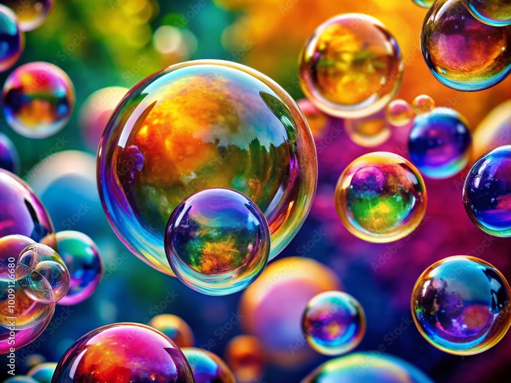 Colorful bubbles with a logo placeholder on a bright background for creative design projects Colorful bubbles with a logo placeholder on a bright background for creative design projects