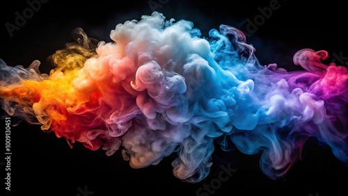 Dynamic and fluid cloud of smoke with smooth gradient of colors