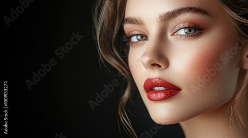 Sophisticated woman showcasing classic beauty with a refined makeup look and a poised demeanor.