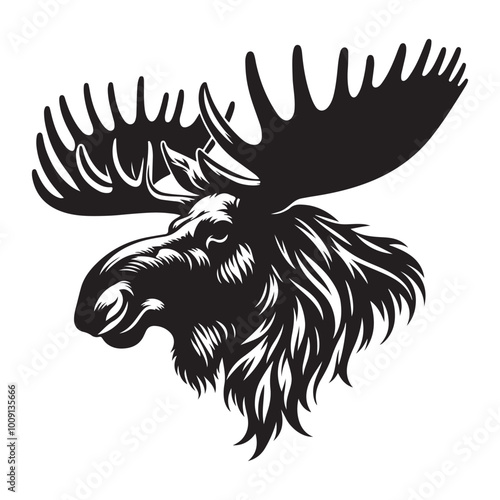 Moose in the Mist: A Quiet Morning Moose silhouette vector