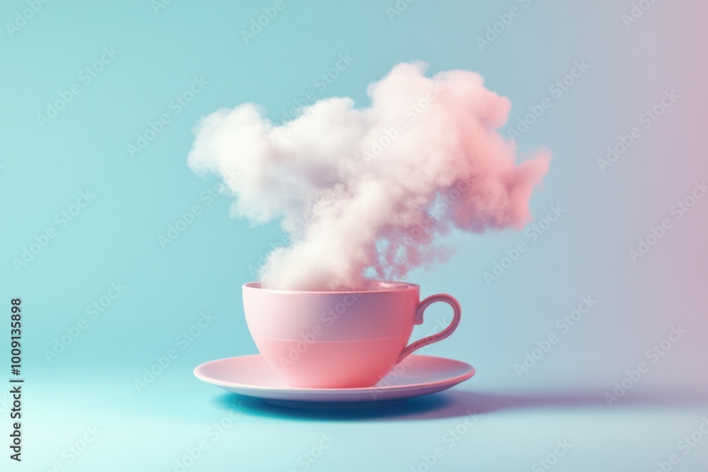 Nebulous Brew: Teacup's Abstract Cloud Steam Nebulous Brew: Teacup's Abstract Cloud Steam