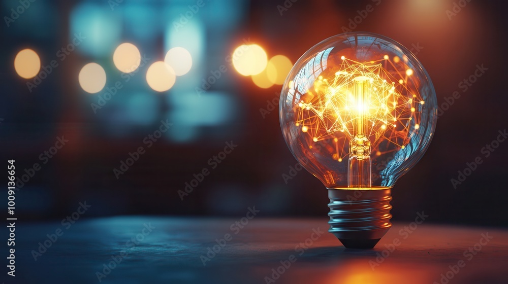 Illuminated light bulb on a dark surface with glowing filament. Illuminated light bulb on a dark surface with glowing filament.