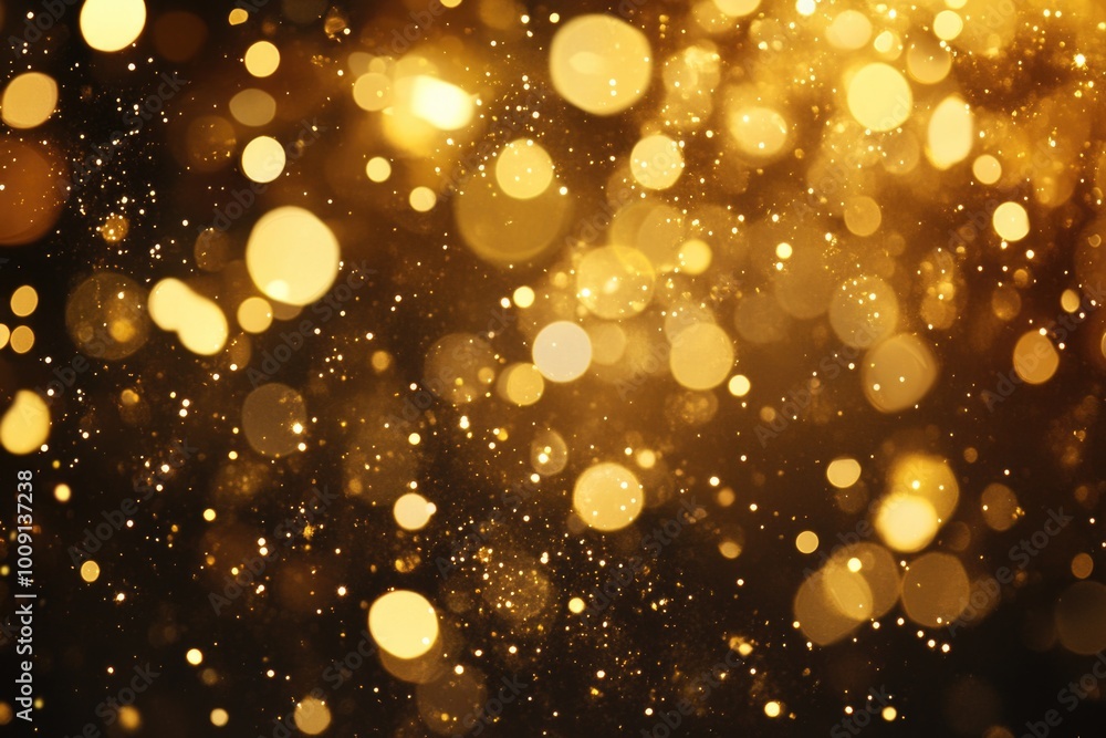 Sparkling festive glitter background with golden bokeh lights Sparkling festive glitter background with golden bokeh lights
