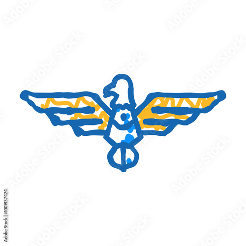 eagle tattoo art vintage doodle icon sketch vector. eagle tattoo art vintage sign. isolated symbol illustration