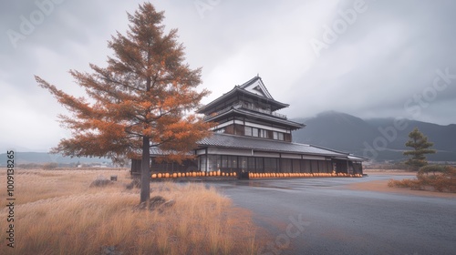 Wallpaper Mural A dark abandoned castle with a moat filled with pumpkins Torontodigital.ca