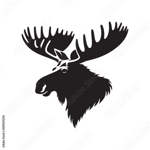 Moose in the Mist: A Quiet Morning Moose silhouette vector