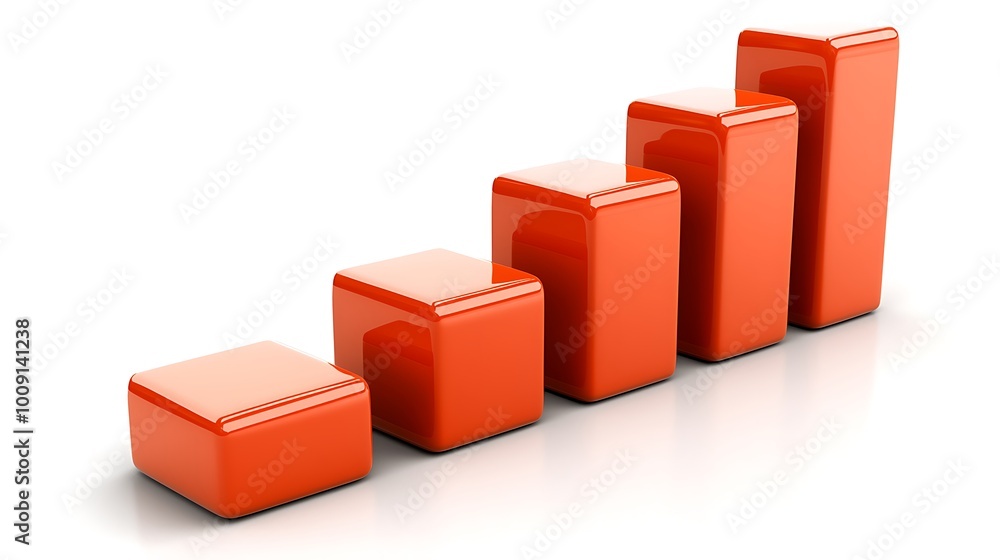 An orange bar graph shows steady progress, a visual of business growth and success. An orange bar graph shows steady progress, a visual of business growth and success.