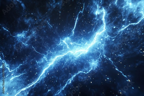 Electric Blue Energy Burst in Vibrant Display