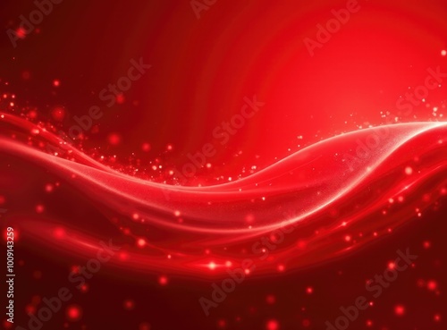 Abstract modern red waves background or backdrop with glow and bokeh