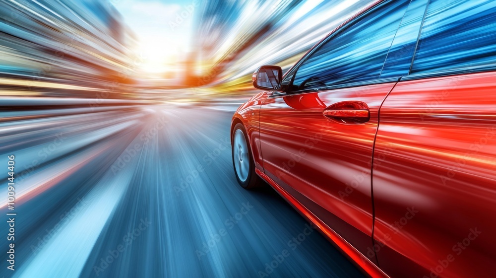 The point-of-view perspective from a driving car on a highway captures the sense of motion and travel The point-of-view perspective from a driving car on a highway captures the sense of motion and travel
