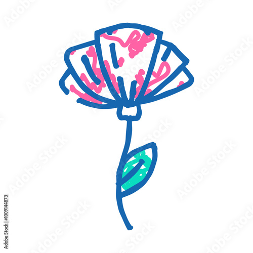 flower tattoo art vintage doodle icon sketch vector. flower tattoo art vintage sign. isolated symbol illustration