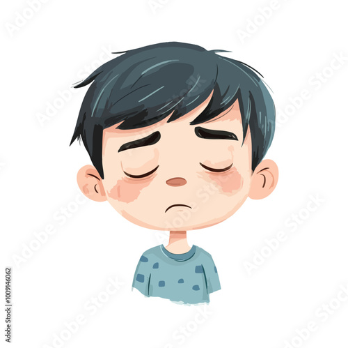 Worried Boy Flat illustration