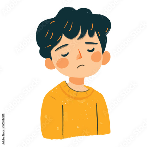 Worried Boy Flat illustration