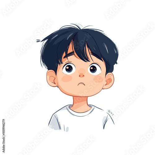 Worried Boy Flat illustration