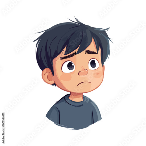 Worried Boy Flat illustration