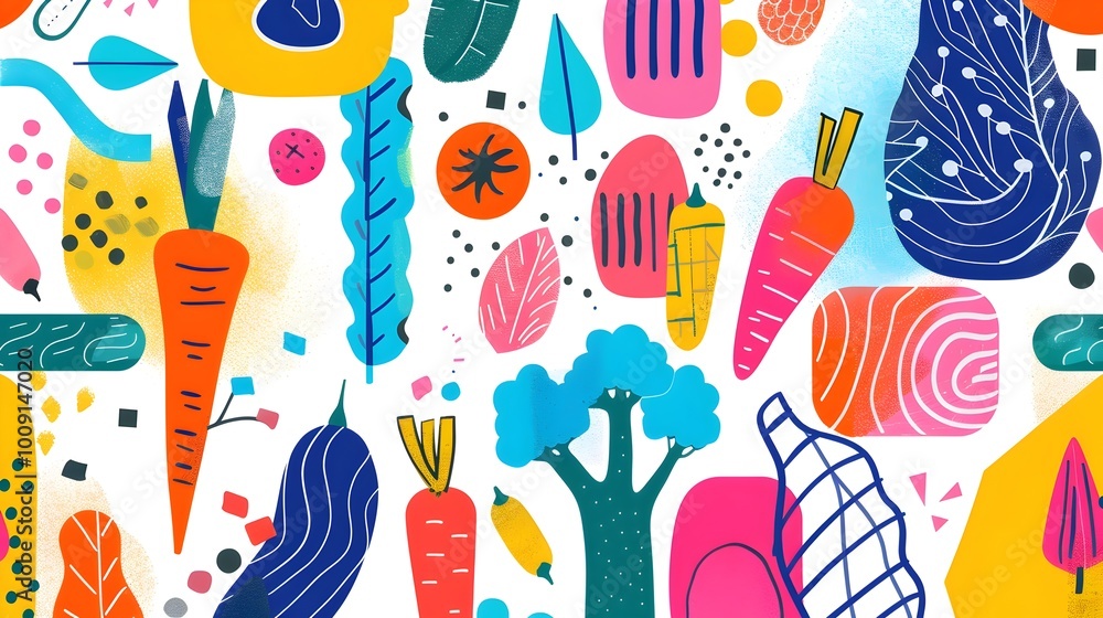 Abstract Vegetable Medley Vibrant Geometric Arrangement of Colorful Carrots Broccoli and Tomatoes Abstract Vegetable Medley Vibrant Geometric Arrangement of Colorful Carrots Broccoli and Tomatoes