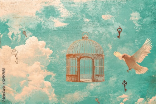 Escape Artist: Open Cage in Key-Filled Sky photo