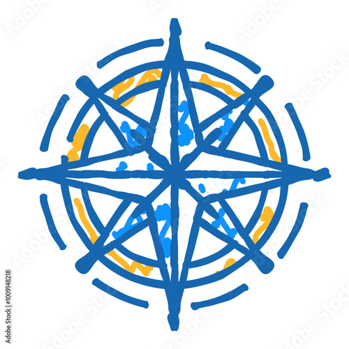 compass tattoo art vintage doodle icon sketch vector. compass tattoo art vintage sign. isolated symbol illustration