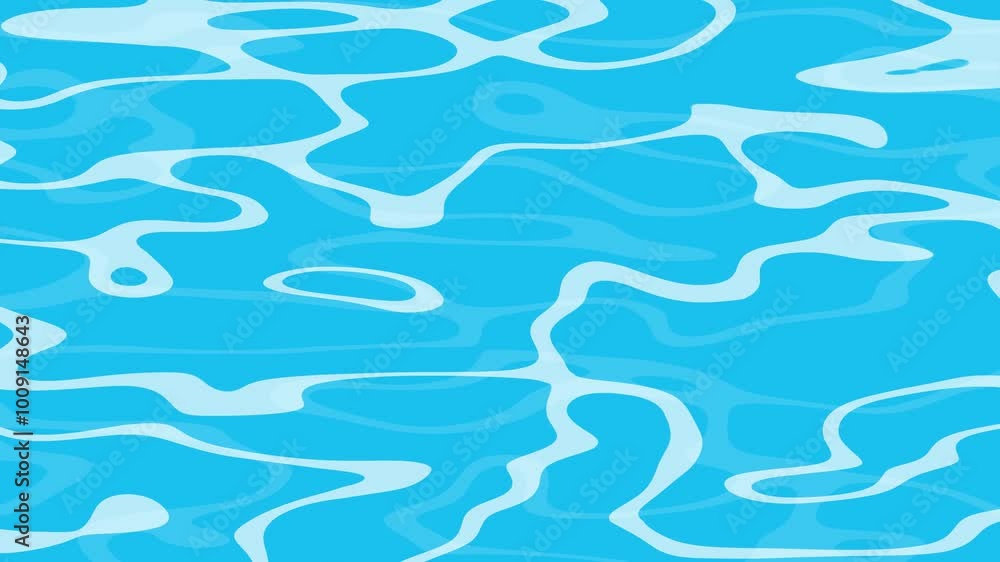 Blue Water Background Animation. Turquoise Sea o Pool Top view Cartoon animated Blue Water Background Animation. Turquoise Sea o Pool Top view Cartoon animated