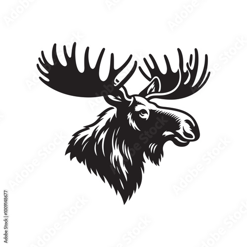 Moose in the Mist: A Quiet Morning Moose silhouette vector