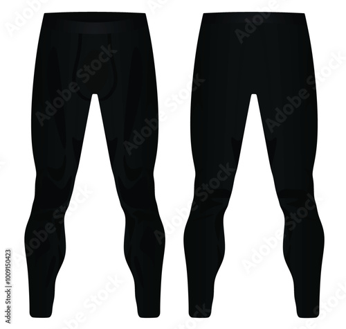 Black male leggings. vector illustration