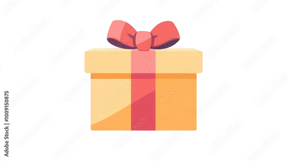 Obraz premium Flat Wrapped Present Icon for Christmas, Festive Gift Design, PNG File, Transparent Background. 
