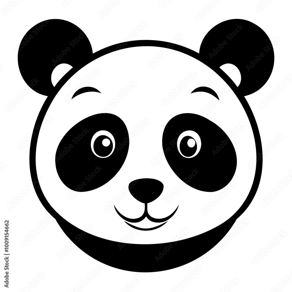 A cute panda head black silhouette For Logo Design Isolated on Transparent background A cute panda head black silhouette For Logo Design Isolated on Transparent background