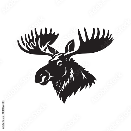 Moose in the Mist: A Quiet Morning Moose silhouette vector