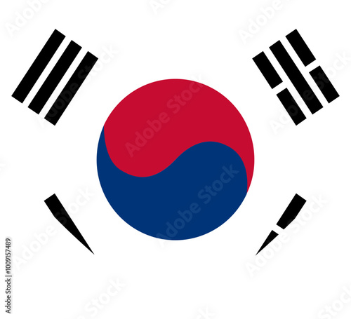 Heart Icon on South Korea Flag