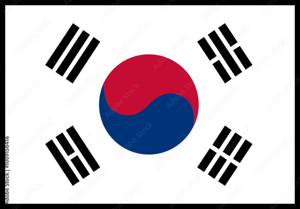 South Korea Flag rectangle Icon South Korea Flag rectangle Icon