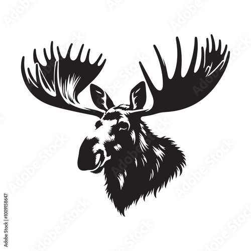 Moose in the Mist: A Quiet Morning Moose silhouette vector