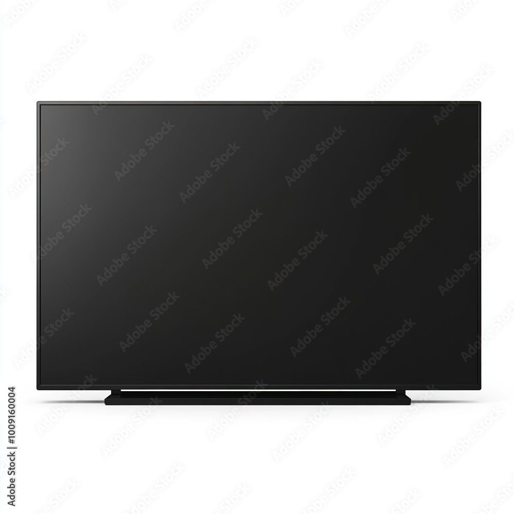 A sleek, modern flat-screen television displaying a blank screen. A sleek, modern flat-screen television displaying a blank screen.
