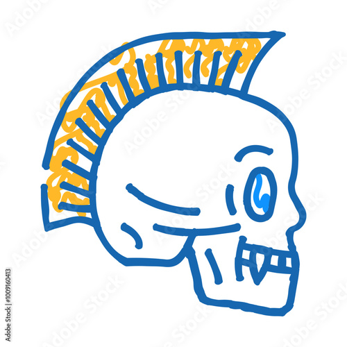 skull art tattoo vintage doodle icon sketch vector. skull art tattoo vintage sign. isolated symbol illustration