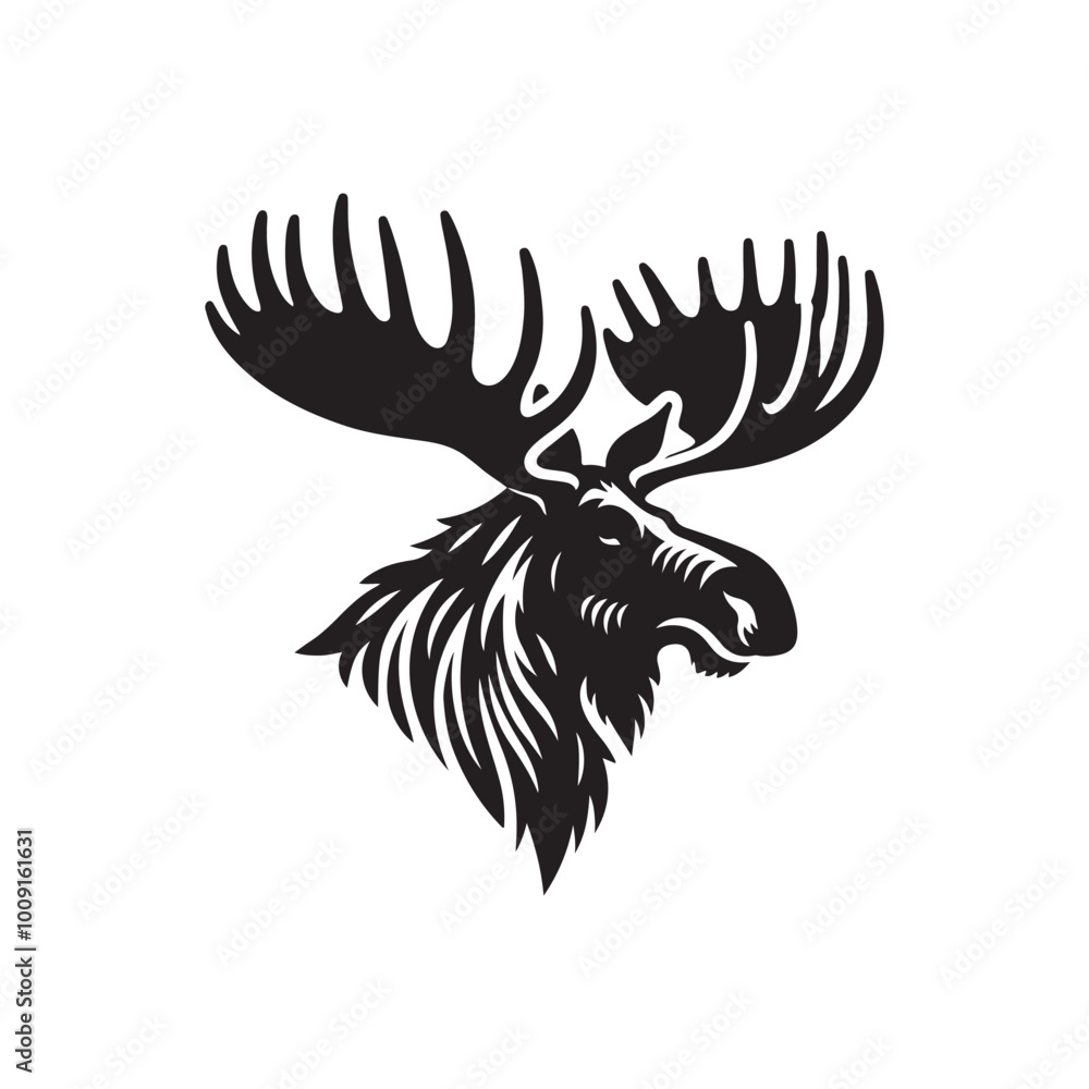 Obraz premium Moose in the Mist: A Quiet Morning Moose silhouette vector