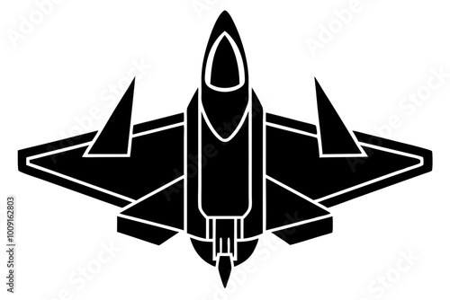 
Fighter Jet Vector Silhouette, Jet Fighter Airplane Silhouette, War Plane
