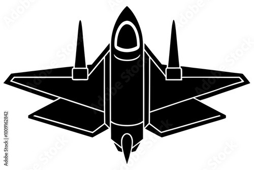 
Fighter Jet Vector Silhouette, Jet Fighter Airplane Silhouette, War Plane
