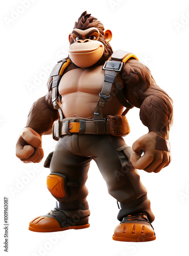 Game character isolated - transparent - ai generated