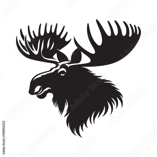 Moose in the Mist: A Quiet Morning Moose silhouette vector