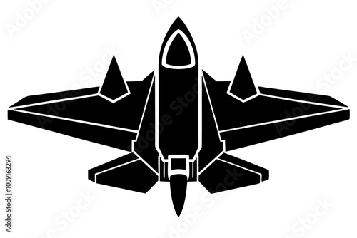 
Fighter Jet Vector Silhouette, Jet Fighter Airplane Silhouette, War Plane
