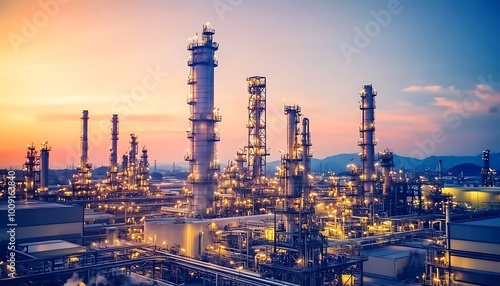 Wallpaper Mural Industrial Complex at Sunset Torontodigital.ca