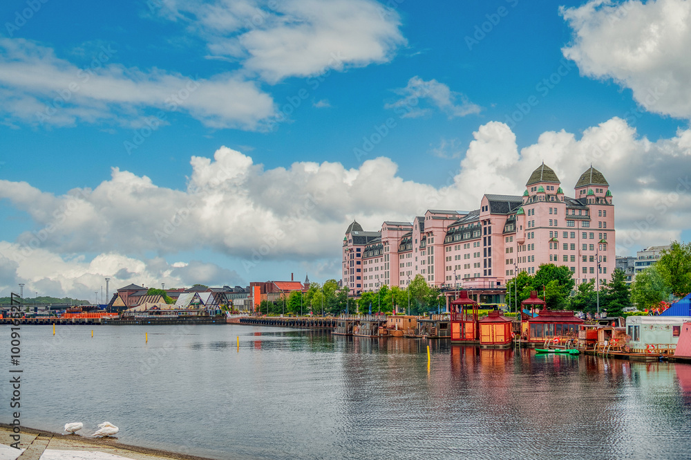 Naklejka premium Oslo, the capital of Norway, is located on the southern coast of the country at the head of the Oslo Fjord, Norway