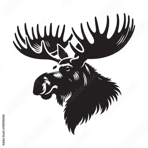 Moose in the Mist: A Quiet Morning Moose silhouette vector