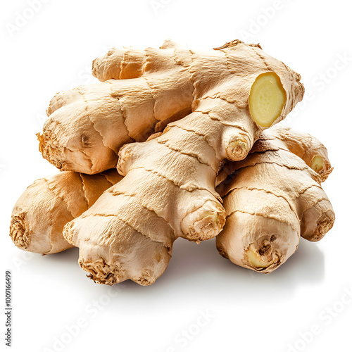 Fresh Ginger Isolated on White Background photo