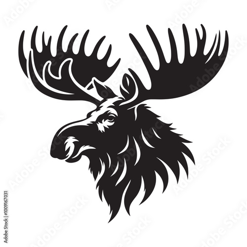 Moose in the Mist: A Quiet Morning Moose silhouette vector