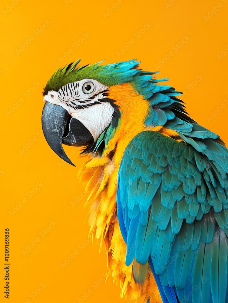 Detailed Feather Texture of a Blue and Yellow Macaw Detailed Feather Texture of a Blue and Yellow Macaw