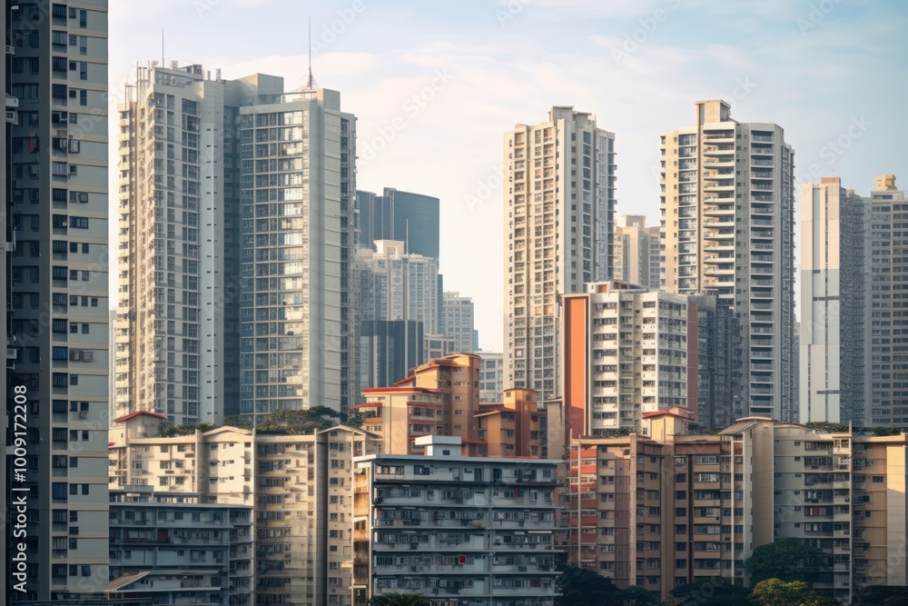 Asian city architecture condominium skyscraper. Asian city architecture condominium skyscraper.