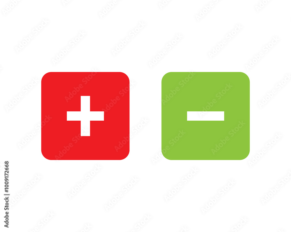 Fototapeta premium Plus and minus icon